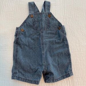 Carters 100% cotton overalls, light denim color, 6 months.